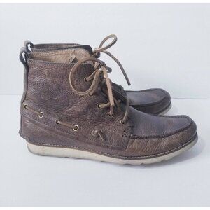John Varvatos Shoes Mens 8.5 Star USA Lugger Boat Boot Lace Up Distressed Ranger